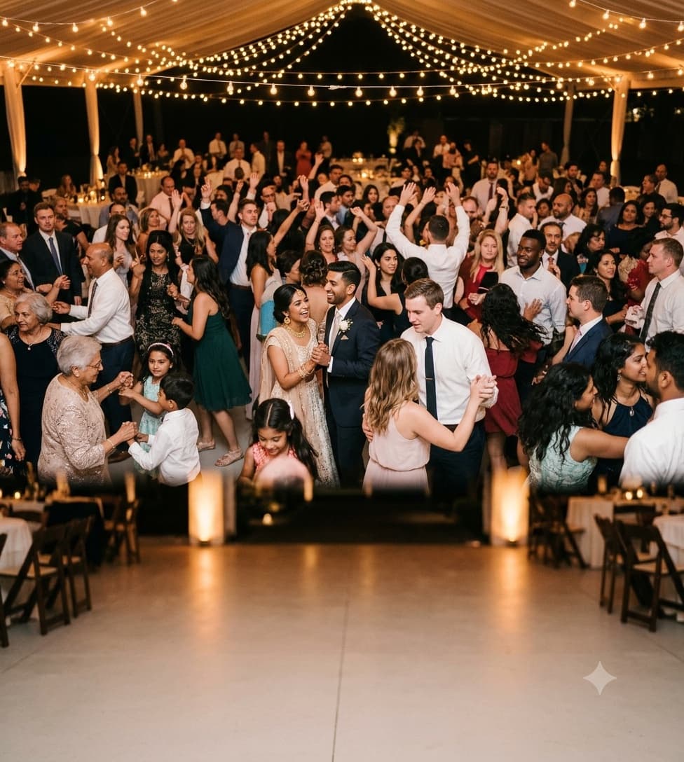 Weddings guests sharing photos through GuestDrop