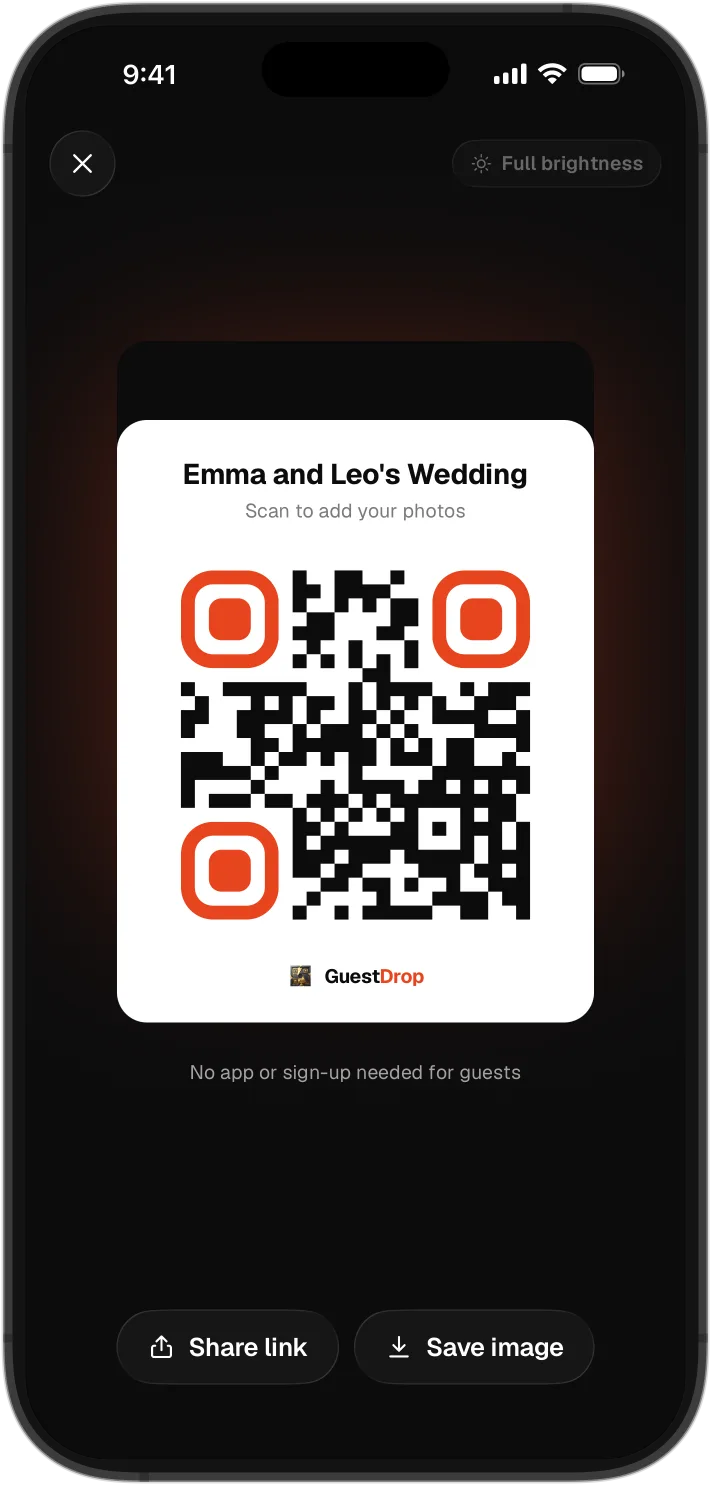 Show your QR code at the venue